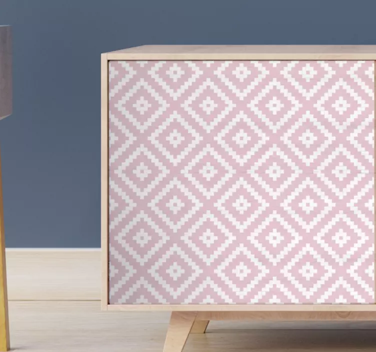 Pink squares geometric furniture sticker - TenStickers