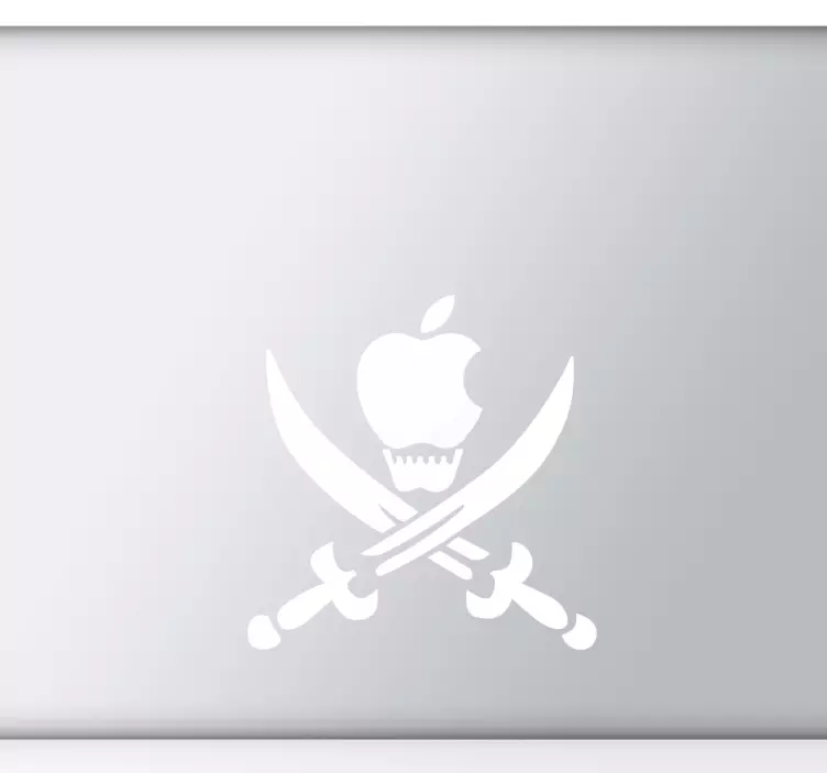 Pirate Skull Apple Mac Sticker - TenStickers