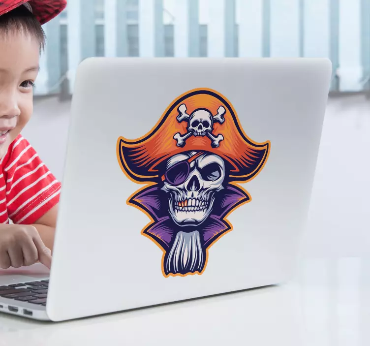 Pirate style laptop sticker - TenStickers