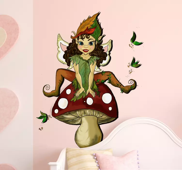 Pixie On A Mushroom Sticker - TenStickers