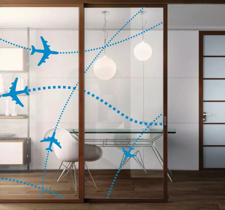 Plane routes wall sticker - TenStickers