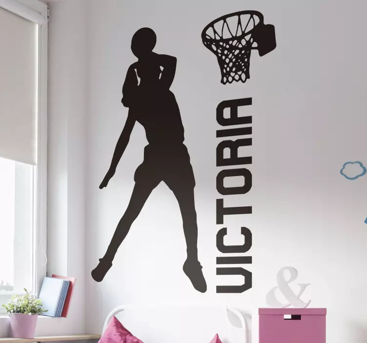 Player making mate with name basketball sticker - TenStickers