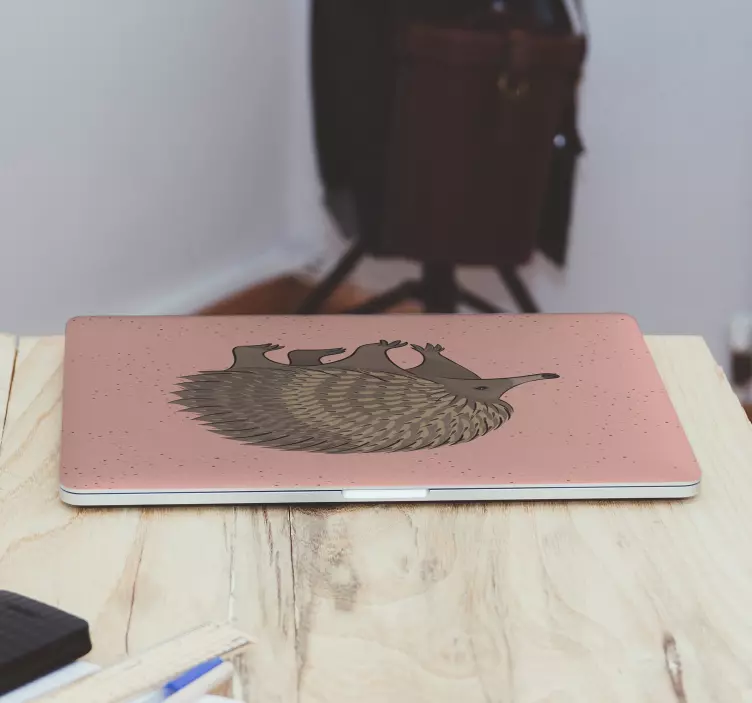 Porcupine and dots  laptop sticker - TenStickers