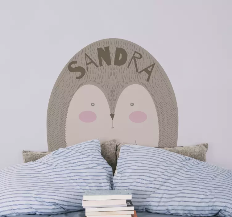 Porcupine drawn with name  wall sticker - TenStickers