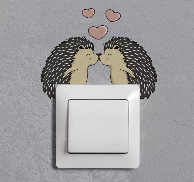 Porcupine in love  light switch sticker - TenStickers