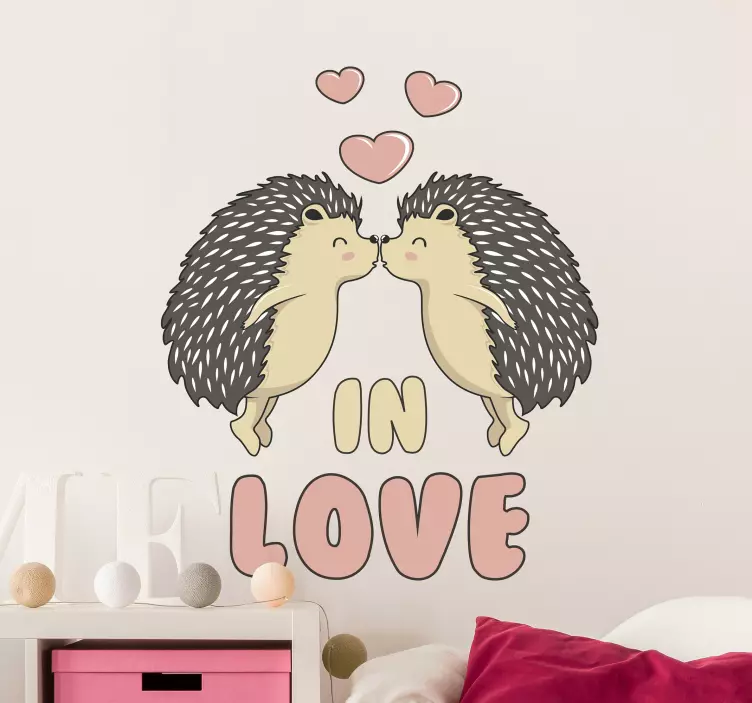Porcupine in love wall sticker - TenStickers
