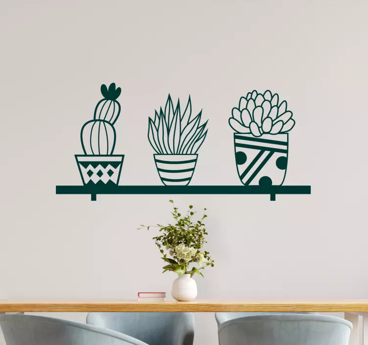 Potted Plant Trio coat hanger sticker - TenStickers