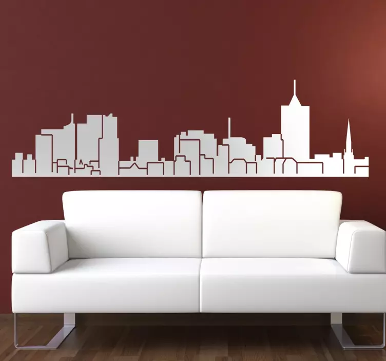 Poznan skyline silhouette sticker - TenStickers