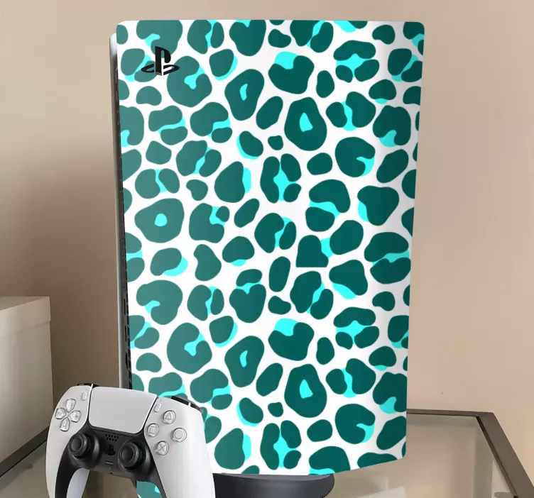 Ps5 skin blue leopard print - TenStickers