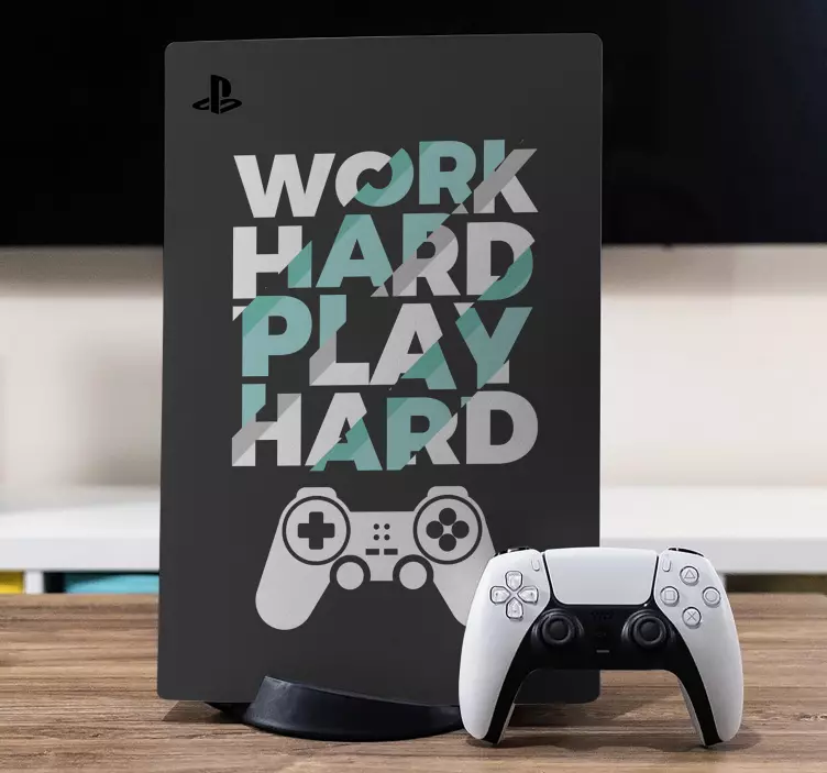 Ps5 skin play hard, stay strong - TenStickers
