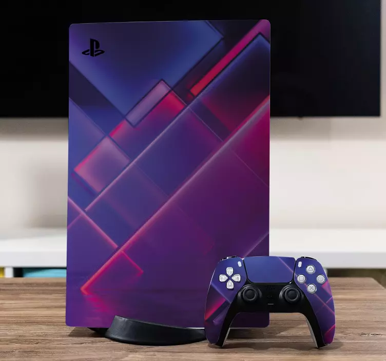 Ps5 skin with geometric patterned design - TenStickers