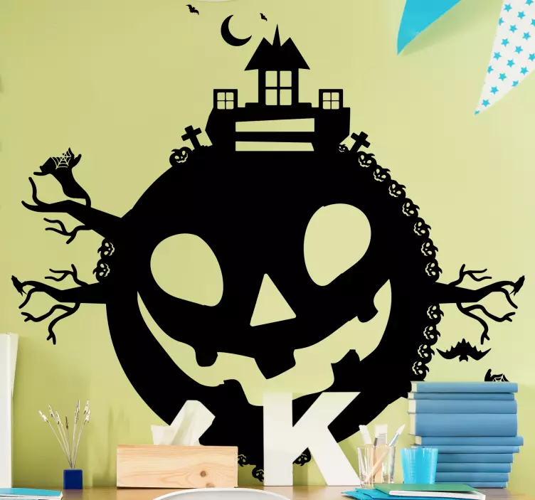 Pumpkin planet halloween sticker - TenStickers