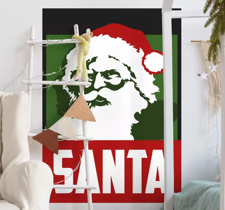 Realistic Santa Poster christmas sticker - TenStickers