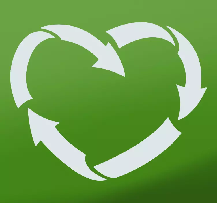 Recycle with your heart emoji decal - TenStickers