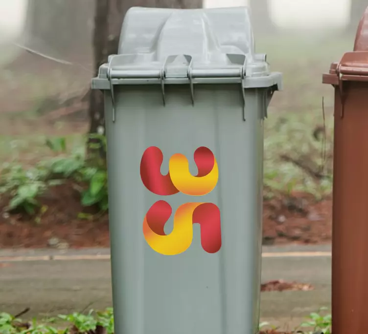 Red and yellow numbers Container sticker - TenStickers