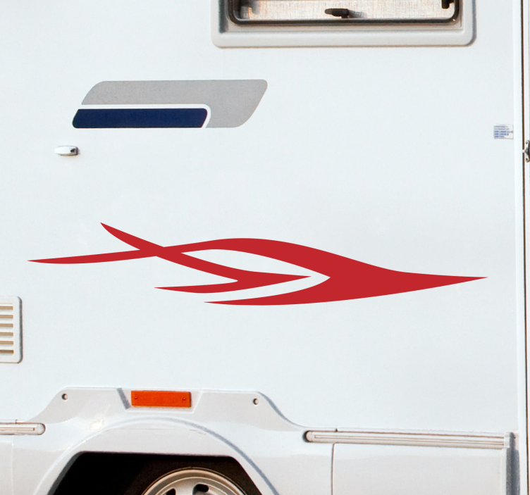 Red flame campervan sticker - TenStickers