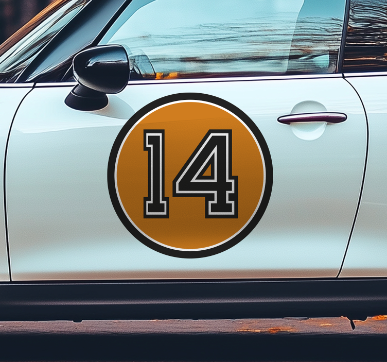 retro sport number car sticker - TenStickers