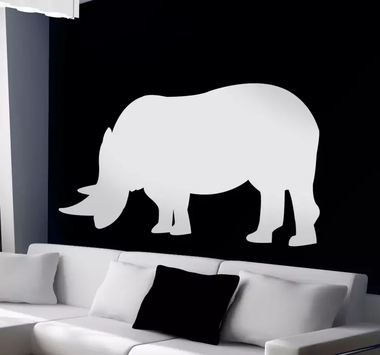 Rhino Silhouette Wall Sticker - TenStickers