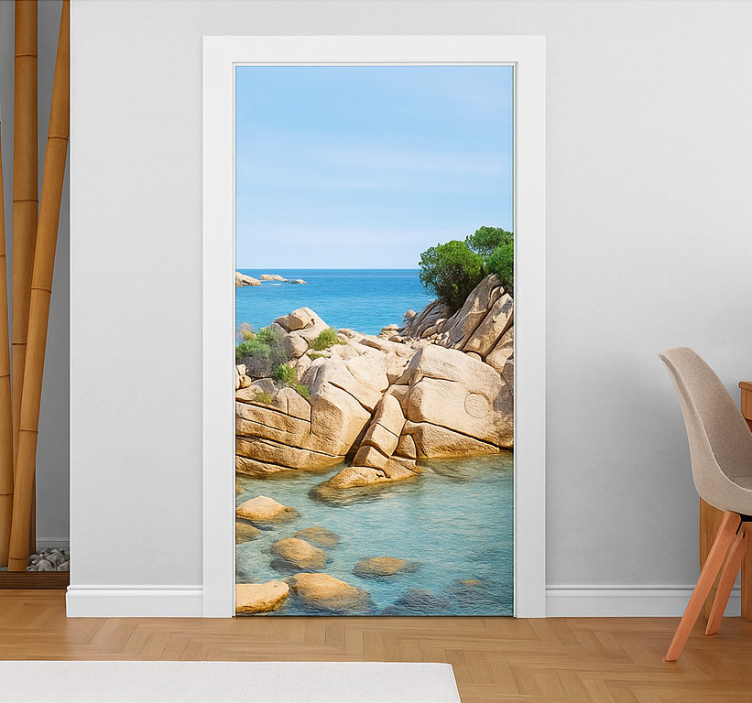 Rock coastal paradise door sticker - TenStickers