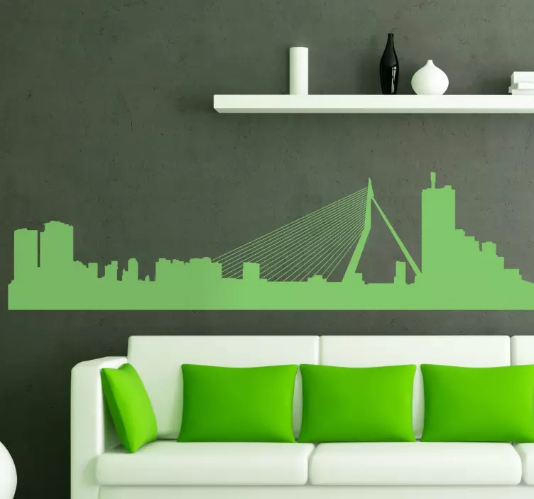Rotterdam skyline silhouette sticker - TenStickers