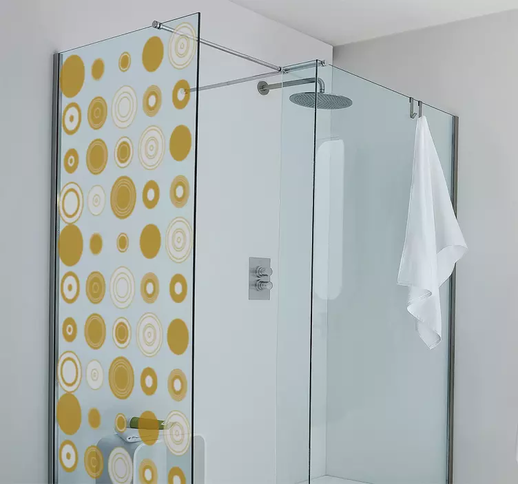 Round circles shower screen sticker - TenStickers