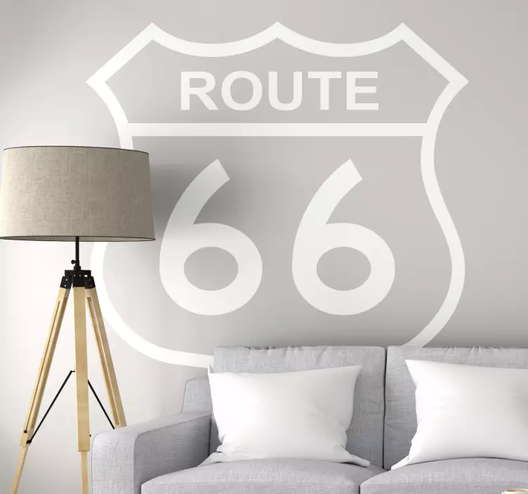 Route 66 car  vinyl sticker - TenStickers