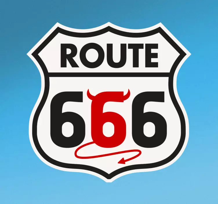Route 66 devil road sign icon decal - TenStickers