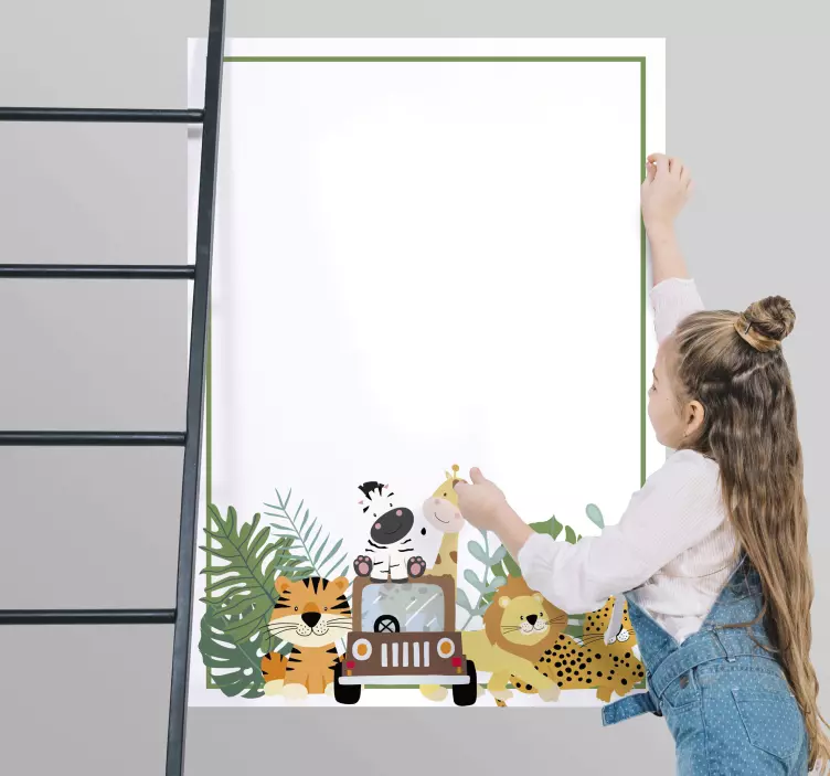 Safari animals write on vinyl sticker - TenStickers