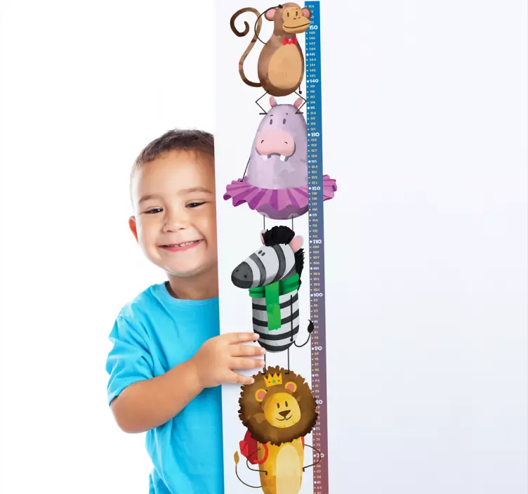 Safari infant meter height chart wall sticker - TenStickers