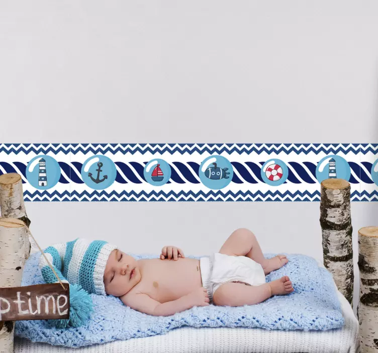 Sailor children's border wall sticker - TenStickers