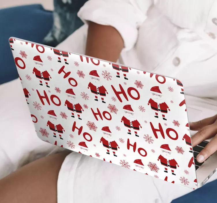 Santa Claus laughter laptop sticker - TenStickers