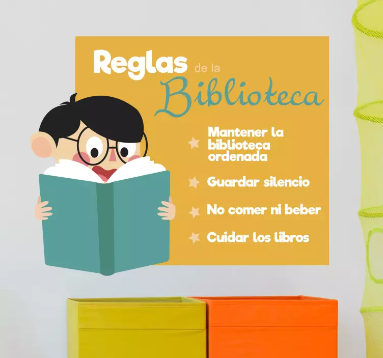 school library rules educational wall sticker - TenStickers