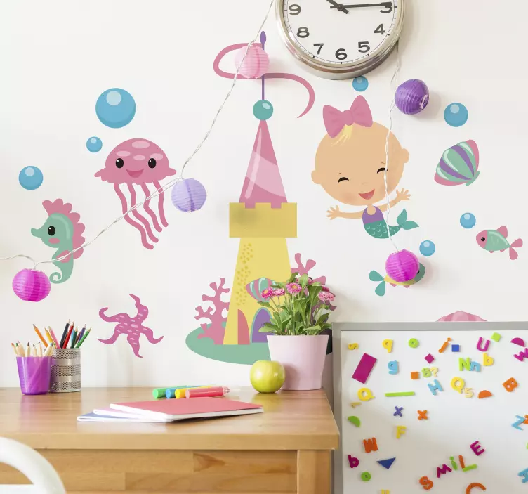 Sea life illustration sticker - TenStickers