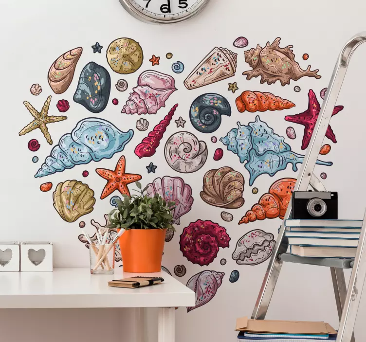 Sea love shell vinyl stickers - TenStickers