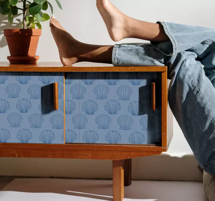 Seashell Blue Tones furniture sticker - TenStickers
