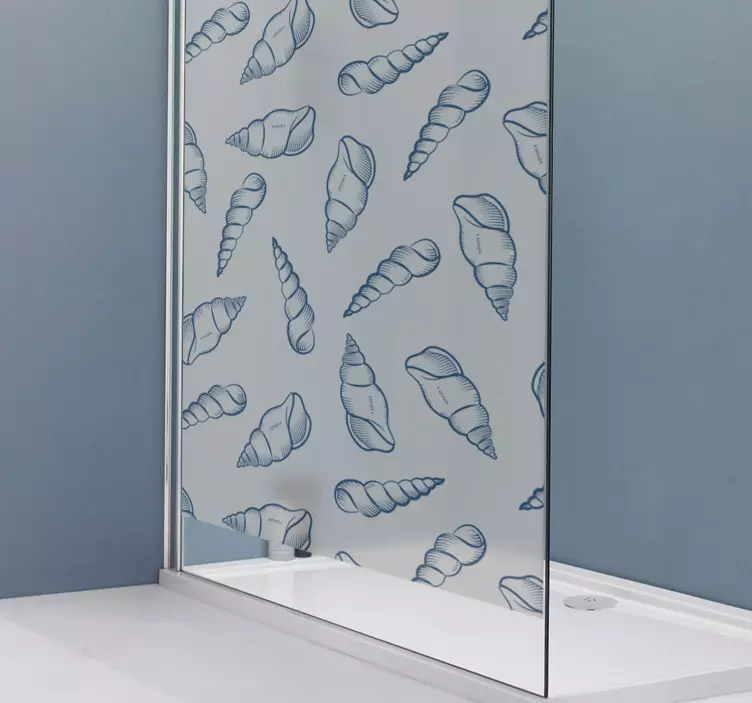Seashell shower screen sticker - TenStickers