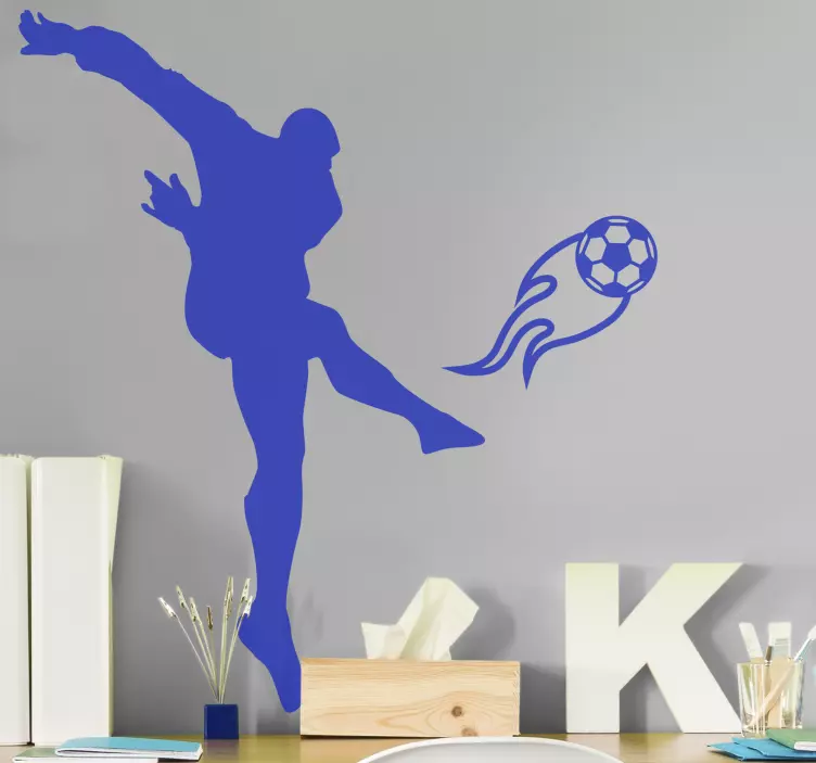 Shooting fireball  football wall sticker - TenStickers