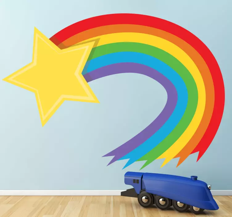 Shooting Rainbow Wall Decal - TenStickers