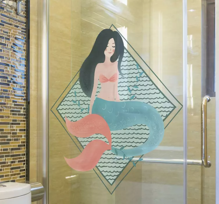Shower screen sticker mermaid graphic design - TenStickers
