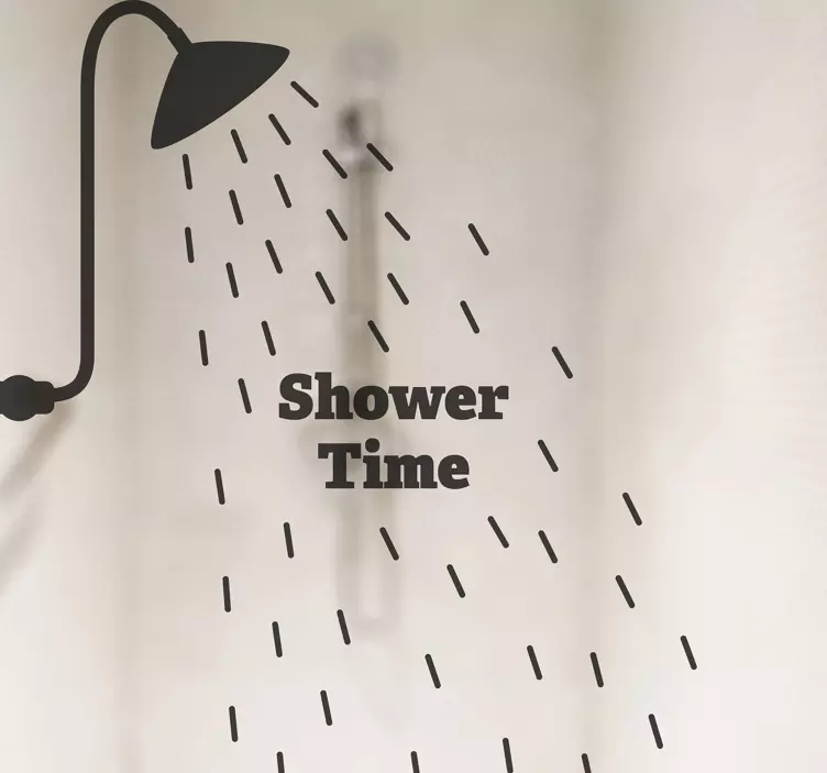 Shower time icon with text shower screen sticker - TenStickers