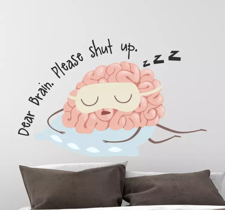 Shut up Brain text wall sticker - TenStickers