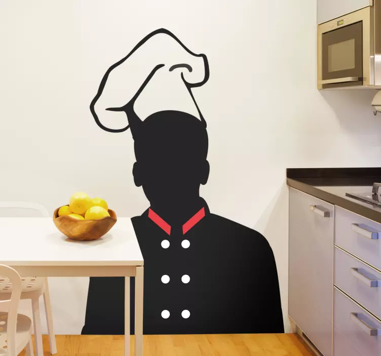 Silhouette Chef Hat Wall Sticker - TenStickers