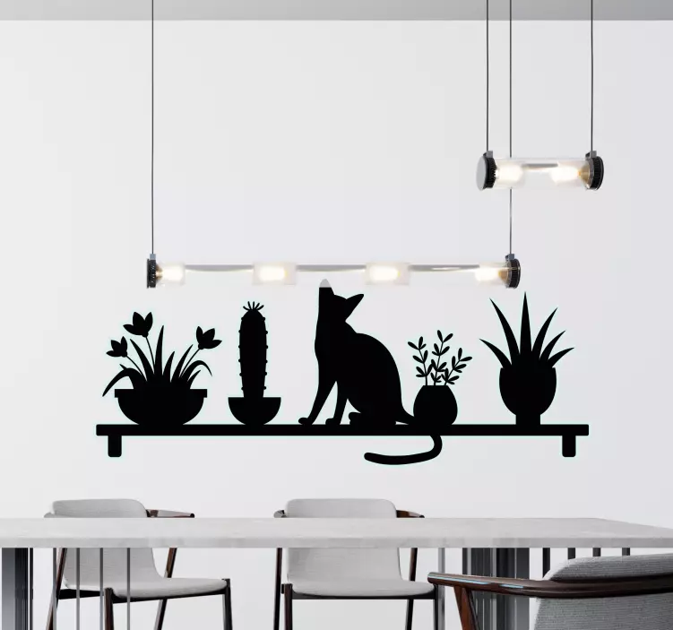 Silhouette of Cat pet sticker - TenStickers
