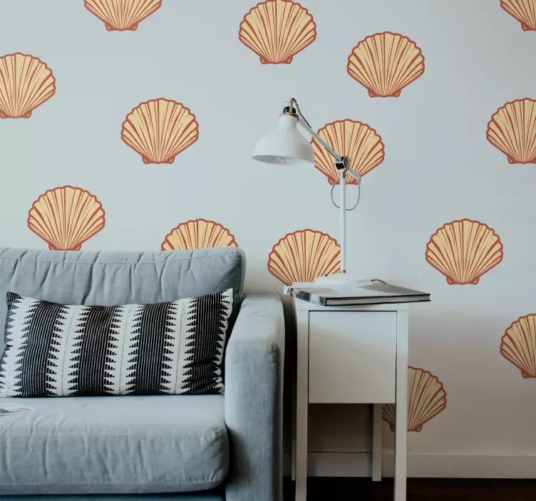 Symmetric Seashell Shell Stickers - TenStickers