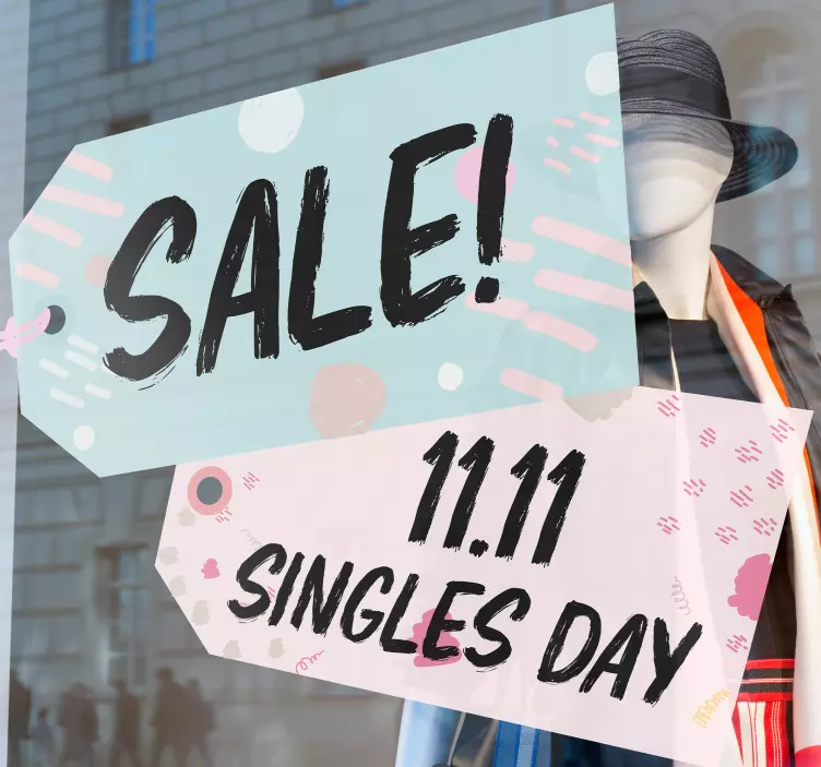 Singles day sale  window decal - TenStickers