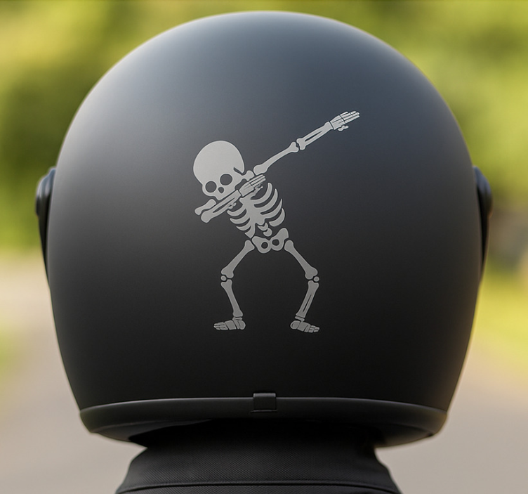 Skeleton dab design motorcycle sticker - TenStickers