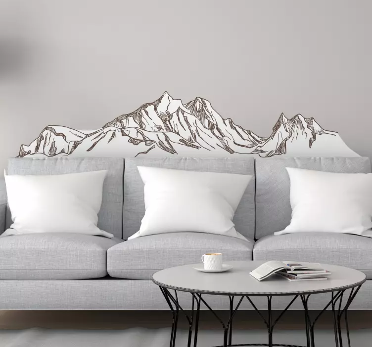 Sketch mountains on white background decal - TenStickers