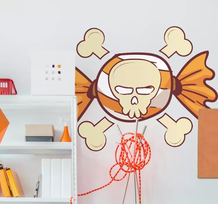 Skull and Crossbones Wall Sticker - TenStickers