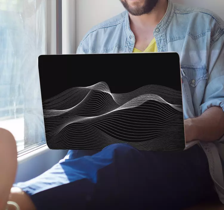 Sleek Wave Pattern laptop skin - TenStickers