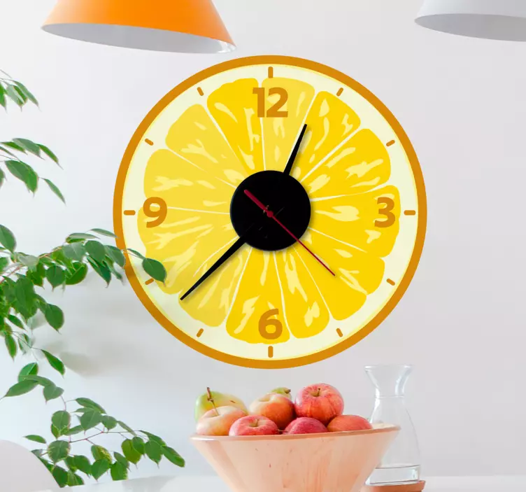 Sliced lemons CLOCK wall clock sticker - TenStickers